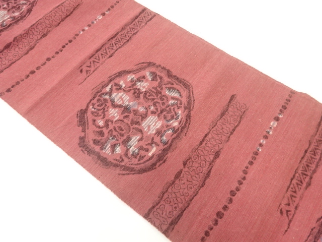 JAPANESE NAGOYA OBI / WOVEN ABSTRACT FLOWER